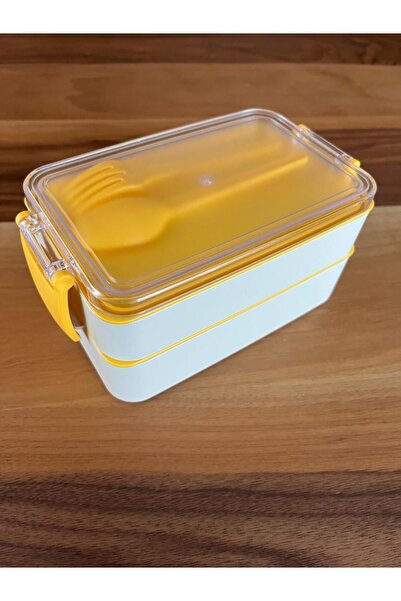 Panoramas Home Yellow White 2 Layer Compartments Student Nutrition School Storage Container Business Lunch Box Picnic Container Breakfast