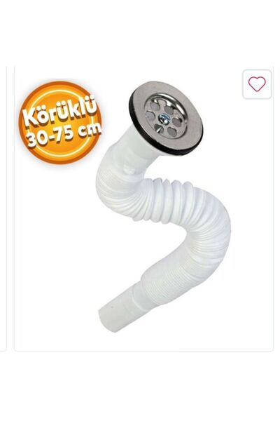 Knitex Lüks Körüklü Lavabo Sifonu Gider Borusu Akordiyon Plastik Kısa 30/70 cm