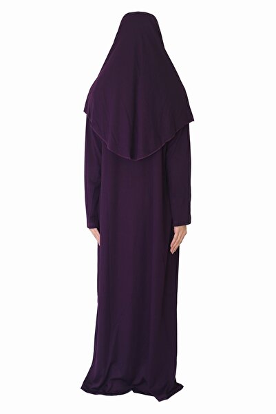 ZEHRANAZ NAMAZ ELBİSESİ Rochie de rugăciune violet închis fără fermoar