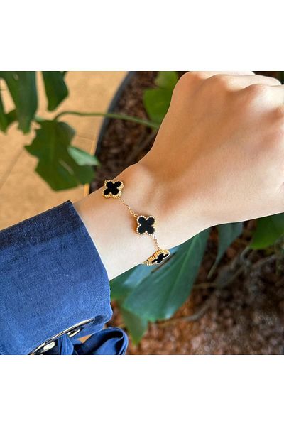 Aksesuar Clover Gold-black Bracelet