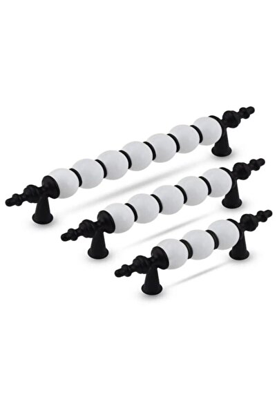 YAREN METAL Polimer Boncuk Lüks Modern Dolap Çekmece Kulpları (192 Mm ) Siyah...