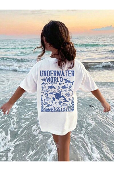 Jose Clothing تي شيرت قطني أبيض كبير الحجم - رقبة دائرية، كم قصير، مطبوع