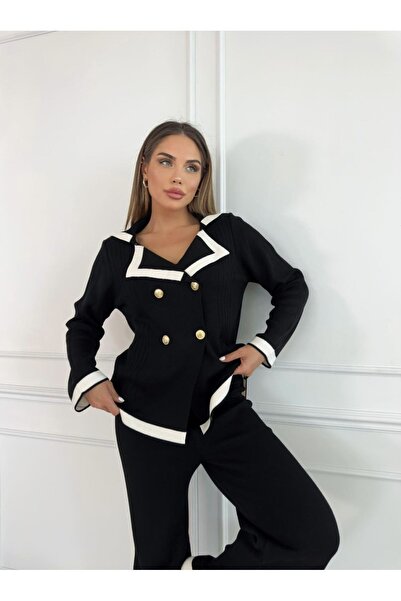 Tünel moda PRODUS DE DESIGN SET TRICOAT INFERIOR CU BUTON AUR