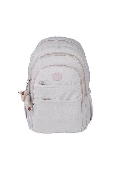 Relaxion Rucsac de școală din țesătură rezistentă la apă în 5 compartimente cu accesorii RLX1625-bej