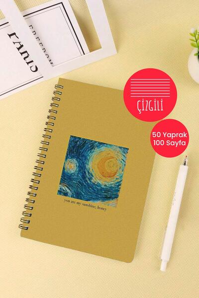 Anime Marketi Van Gogh Themed A5 Spiral School Notebook 50 Sheets 100 Pages - Ruled