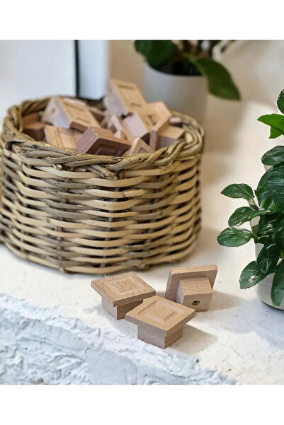 NİRVANA WOOD Ahşap Kulp Desenli Kare Lüks Country Dekoratif  Mutfak Mobilya Dolap Çekmece Kulbu