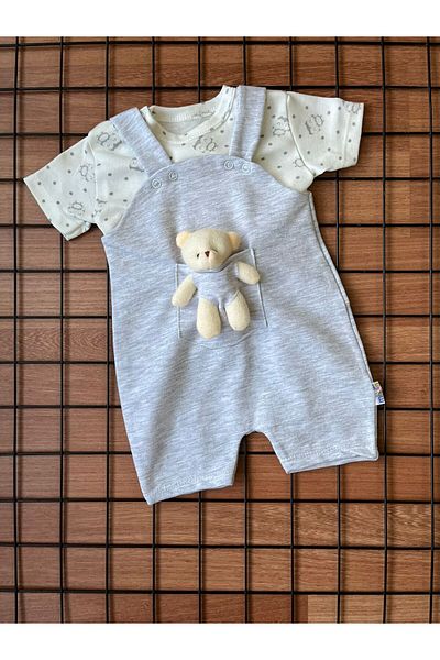MBK GARDEN 2-Piece Baby Rompers Set - Cute and Plush Teddy Bear