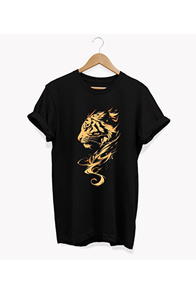 remonz Tigre Printed Regular Size 100% Cotton Crew Neck T-Shirt - Basic T-Shirt