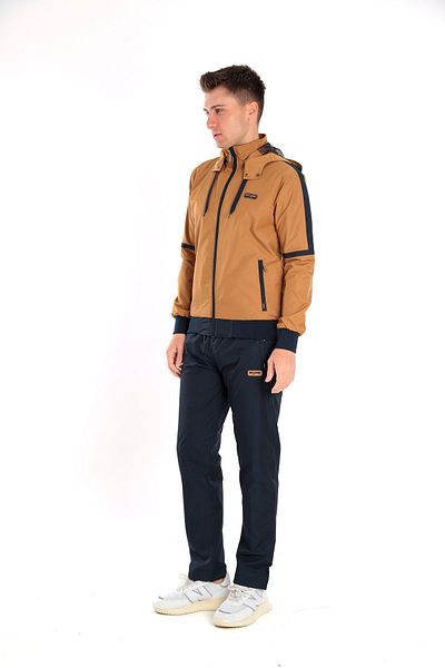SOCCER Men's Sports Tracksuit Set - Twill Combed Cotton, Detachable Hooded, 4351