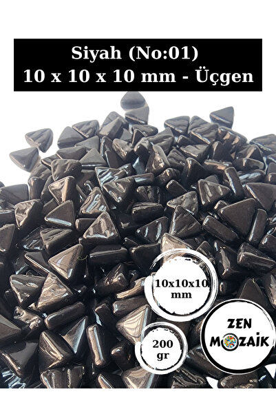 Zen Mozaik Sanatsal Mozaik Çalışmalarınız için 10x1 x10 mm - Üçgen Cam Mozaik...