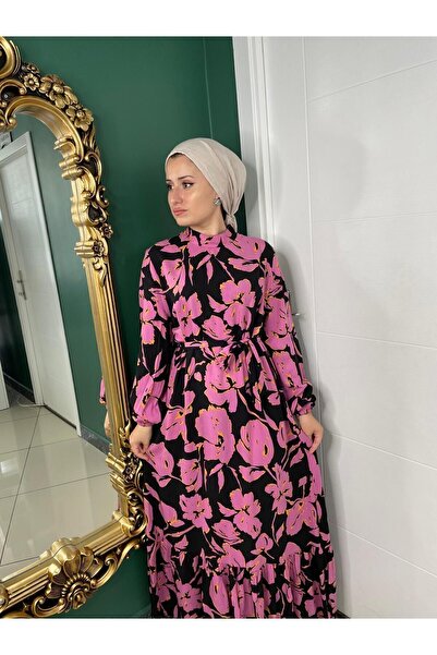 Madam Sisu Kadın Kooperatifi tesettür elbise, viskon tesettür elbise, fırfırl...