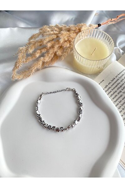 Galaxy Çakıl Taşı Bileklik - Gümüş