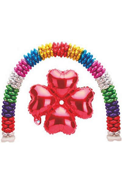 BenimMarifetlerim Flower Model Red Heart Foil Balloon