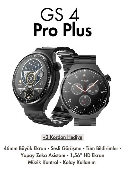 AirWatch GS 4 PRO PLUS 2024  SİYAH PREMIUM AKILLI SAAT