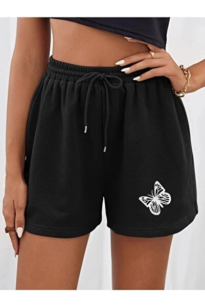 dk defne ky Pantaloni scurți obișnuiți pentru femei cu imprimeu de culoare uni