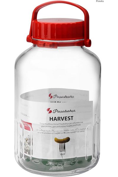 Paşabahçe Harvest Red Glass Jar with Lid 8000 cc