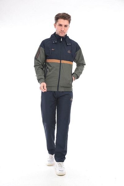 SOCCER Men's Sports Tracksuit Set - Twill Combed Cotton, Detachable Hooded, 4354