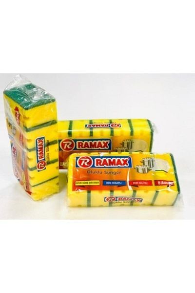 Ramax 3 Pack of 5 Corrugated Dish Sponges, A Total of 15 Dish Sponges