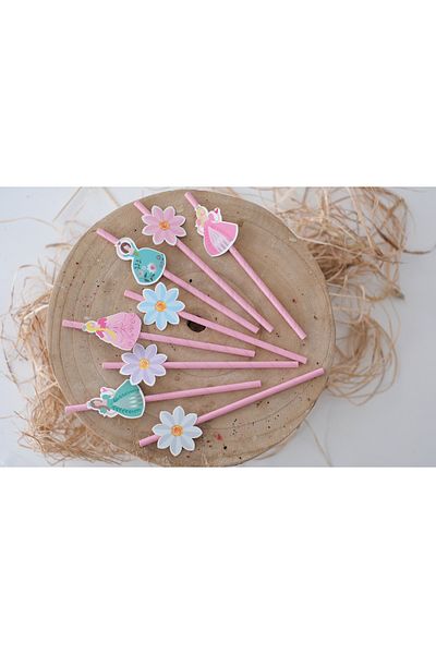 Partifabrik Princess Themed Straws 8 Pieces