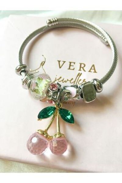 NOVAFACE Vera Jewellery - Steel Classic Standard with Cherry Charm
