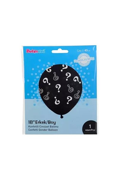 BalonEvi Men's Gender Balloon 18" - Contour Printed Confetti