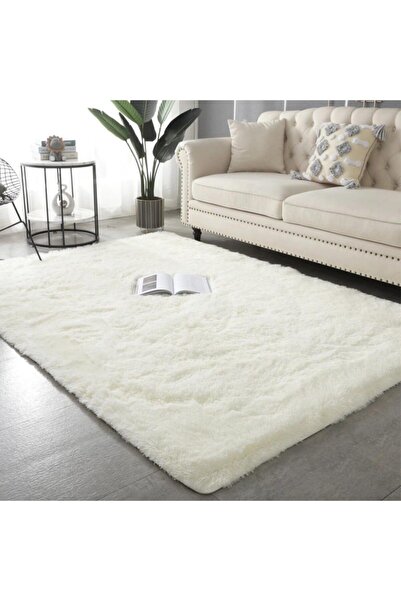 SARAR HALI Kaymaz Taban Pelüş Halı Beyaz 01