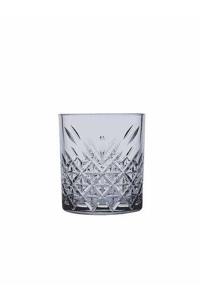 Paşabahçe Set of 4 Timeless Gray Whiskey Glasses - 345 cc