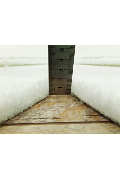 Sarar Round Solid Color Plush Fluffy Anti-Slip Gel Sole White Color