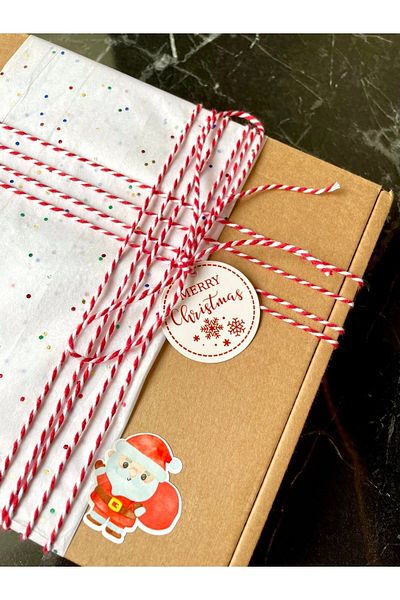 Hayal.kirtasiyesi Merry Christmas New Year Series - 20 Pieces of 4 cm Perforated Product Labels