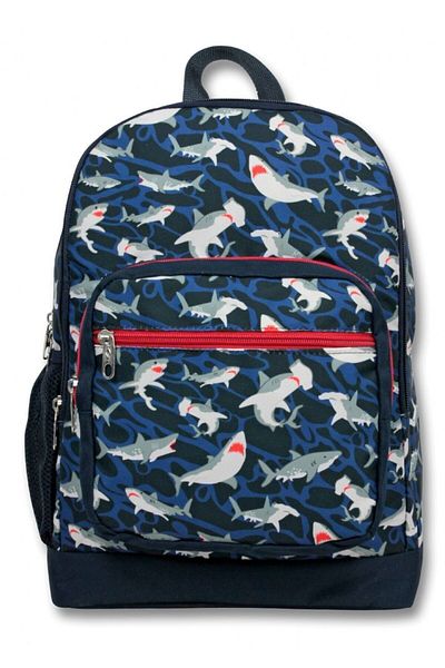 ÜMİT ÇANTA Cennec Four-Eye Primary School School Backpack - Boy - Navy Blue Red Shark