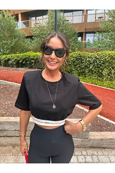 MODA Black Crop T-Shirt - Women'S, Padded