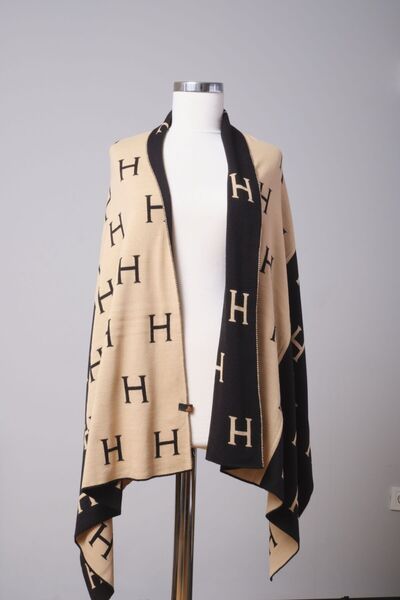 Sebir Moda شال محبوك منسوج - نمط H