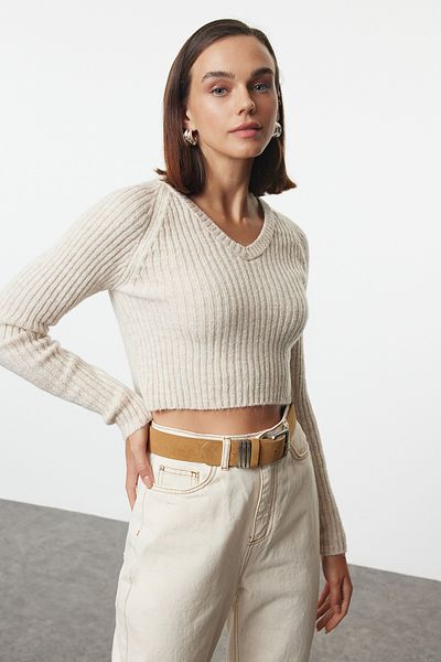 Trendyol Collection Pulover de bază cu textura moale din tricotaje cu piatră - TWOAW22KZ1453