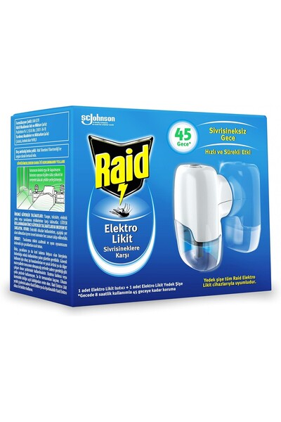 Raid Elektro Likit 45 Gece Sinek Kovucu (1 X 27,4 ML)