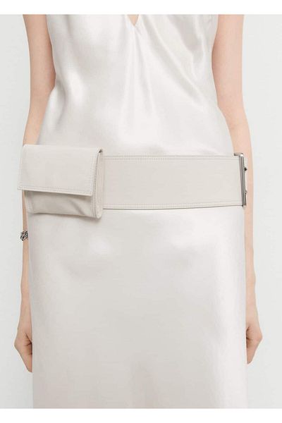 MANGO Woman Gürtel Leder Gürteltasche