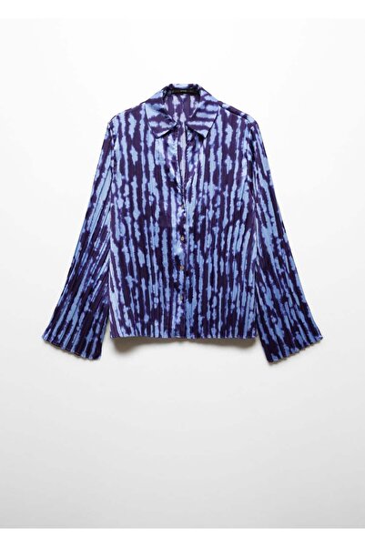 MANGO Woman Desenli büzgülü gömlek