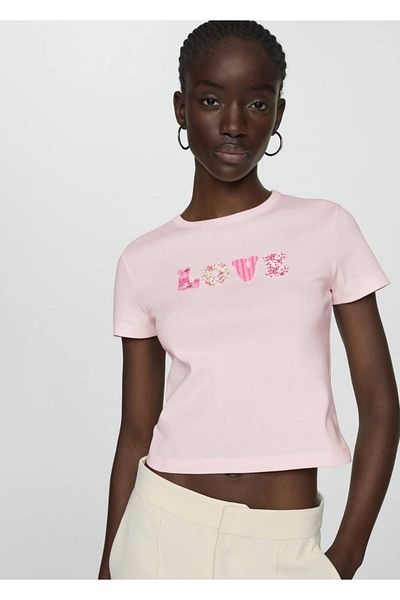 MANGO Woman Boat patterned cotton T-shirt