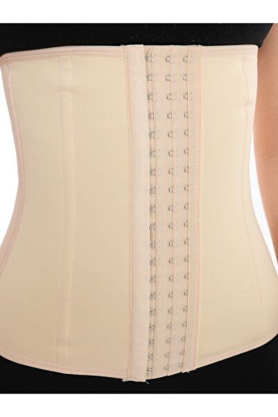 EMBA KORSE Women's Strapless Latex Steel Underwire Skin Corset Size 2 Slimming Belly Gathering Corset