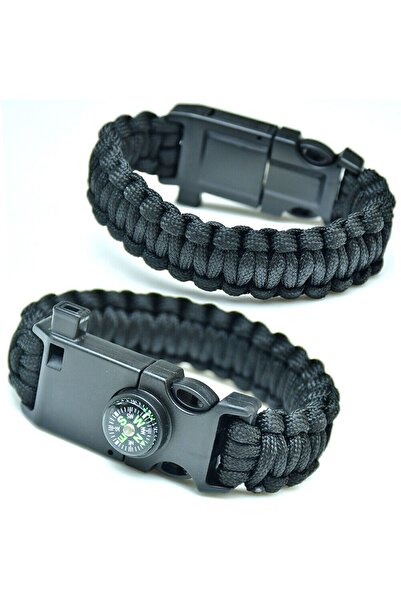 Ht Sağlık Yeşil Taktik Bileklik Magnezyum Çubuklu Düdüklü Unisex Bileklik Hediyelik