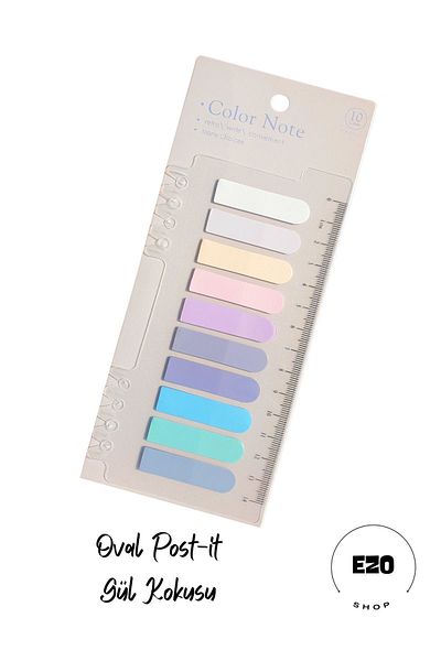 EZOSHOP Transparent Color Postit Sticky Note Paper Oval Post-It Rose Scent