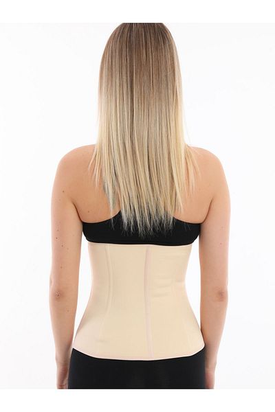 EMBA KORSE Women's Strapless Latex Steel Underwire Skin Corset Size 2 Slimming Belly Gathering Corset