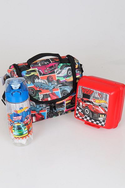 HOT WHEELS New Season Licensed Hot Wheels Lunch Box - 2 Layer Lunch Box and 500 ML Water Bottle Set