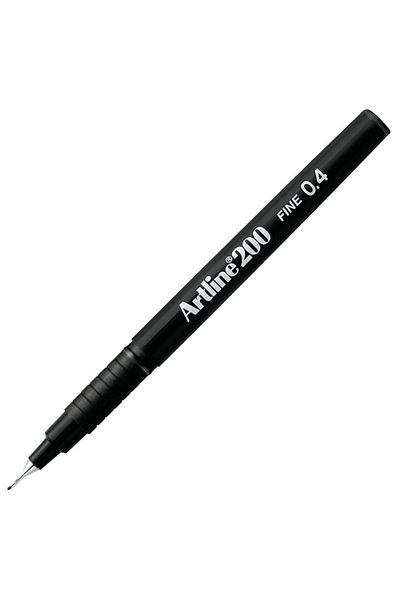 artline 0.4 Mm Black Fineliner - Ek-200n 12 Pack