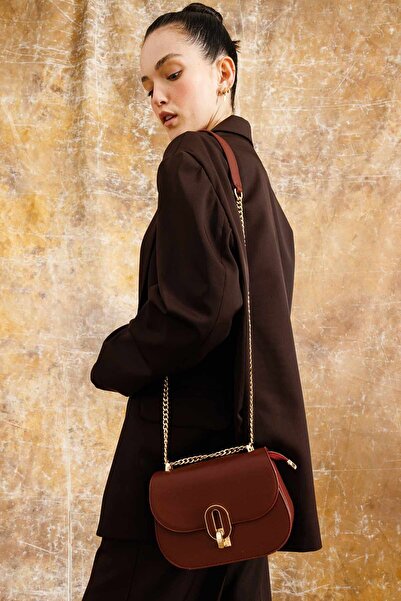 Hooopstore MILENA OVAL LEATHER BAG - Claret Red