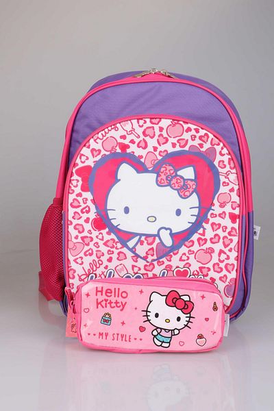 Hello Kitty "Pink Love" Licensed School Bag and Pencil Bag Set