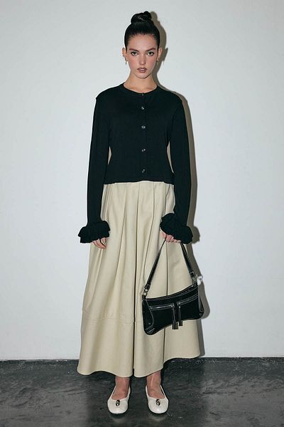 Hooopstore BATTERY RED SKIRT - STONE
