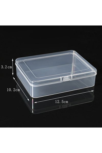 SPELT 12.5cm Mini Transparent Item Jewelry Electronic Storage Box Organizer Organizer Box with Clip Lid