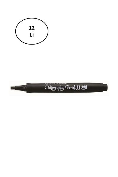 artline Supreme Calligraphy Pen 4.0 Black 12 Pack - Lal8424-9010