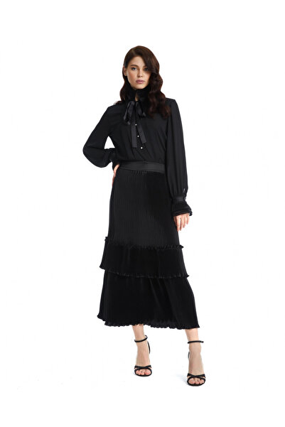 SERPİL Serpil Kadın Siyah Etek 38968