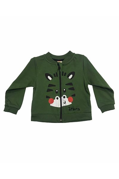 Divonette Cardigan Zebra Printed Green
